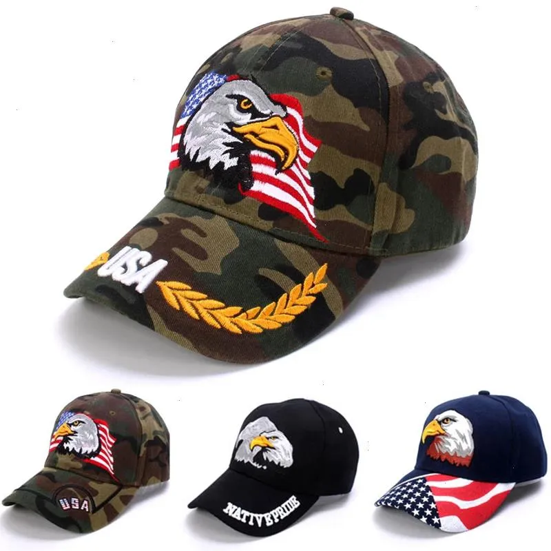 Capace de beisebol Adorável Fazenda Animal Snapback Fishing Hat For Men Mulheres Patrióticas Bordado Americano American Eagle Flag USA Sun