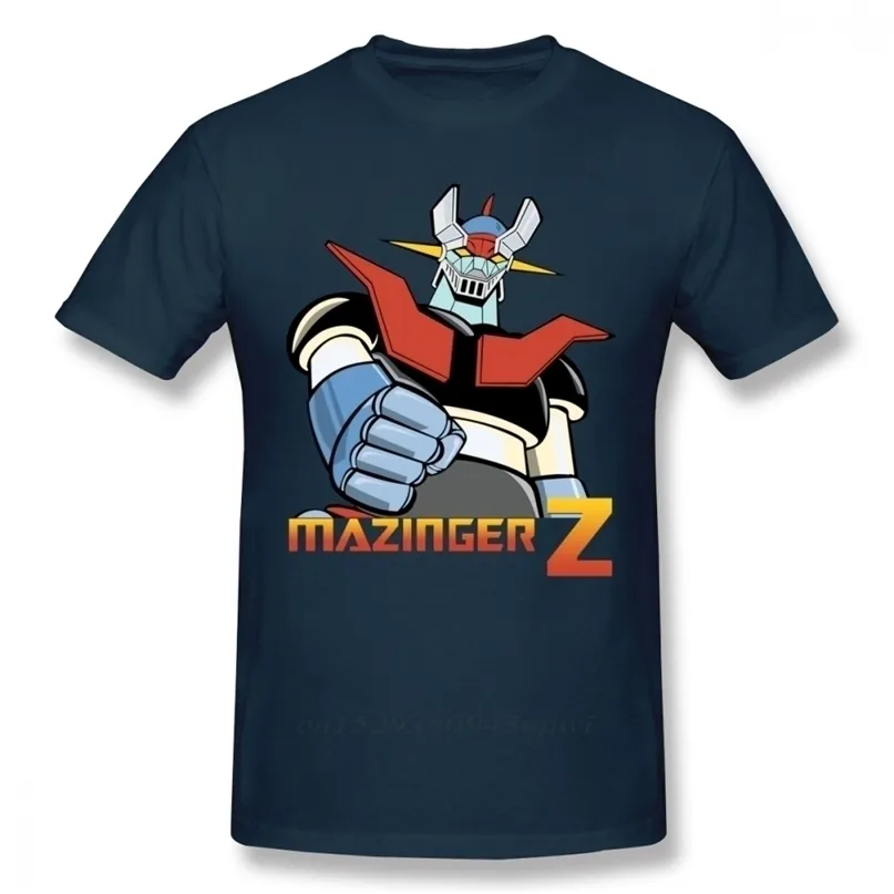 Cool Mazinger Z Robot T Shirt For Man Short Sleeve Anime O-neck Tee Shirt High Street Vaporwave Fashion Men's Clothes 220520