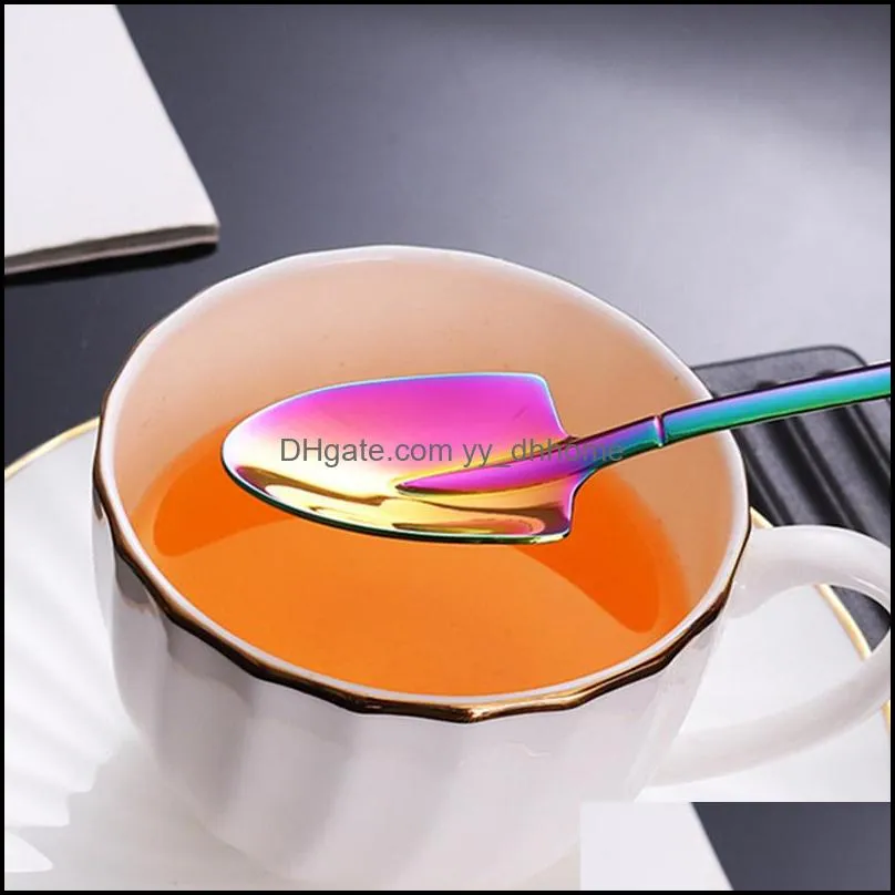 shovel spoon silver gold copper black rainbow coffee dessert spoon