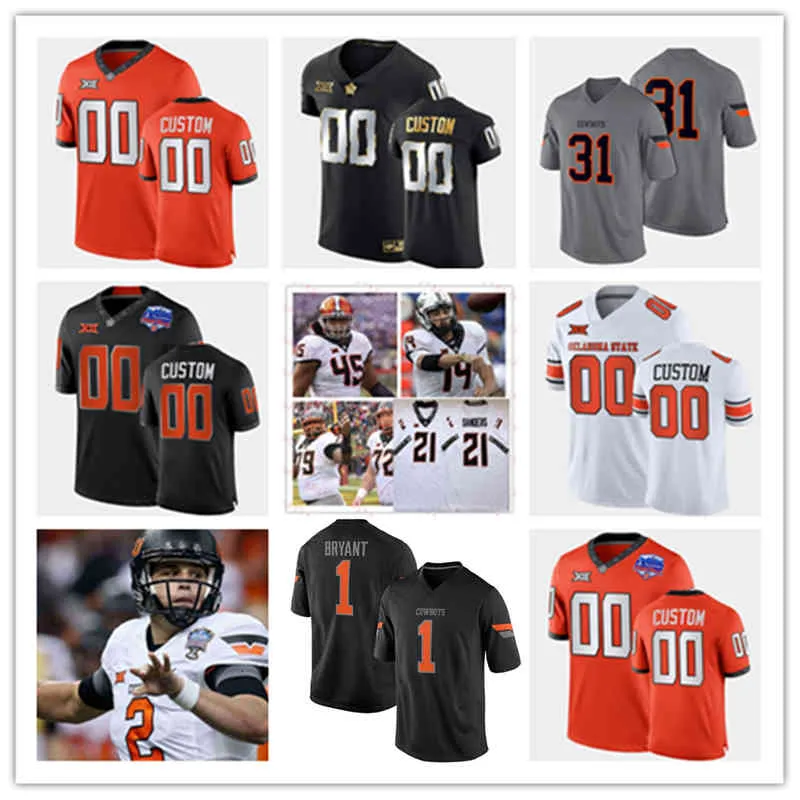 Xflsp Barry Sanders 2022 Maillot de football universitaire personnalisé Oklahoma State OSU 31 Antonio Smith 32 Walt Garrison 34 Thurman Thomas 31 Tre