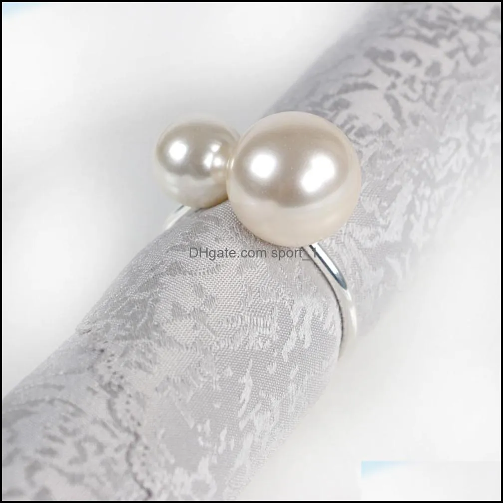 pearl napkin ring holder napkinring wed silver gold color for wedding table decoration wll1009