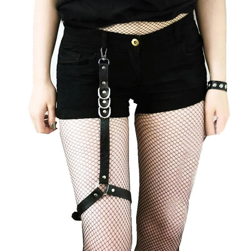 Massagem Sex Senhoras Pernas Pu Couro Couro Bondage Erótico Brinquedos Gothic Style Garter Belts Punk Gothic Bondage BDSM Fantasia Fetish Adult Game