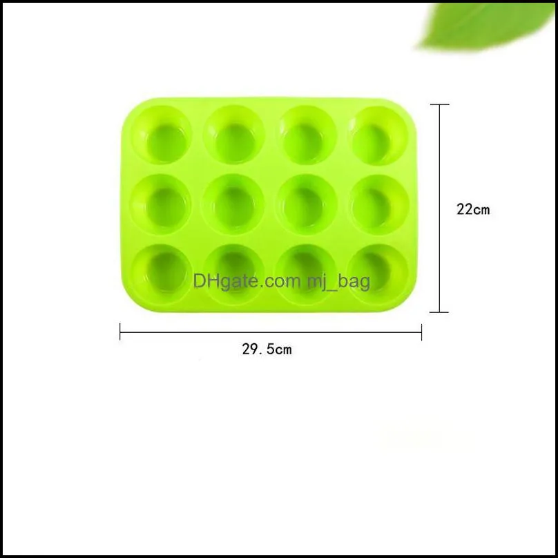 thickened 6/12-hole diy baking moulds cupcake tray round silicone cake mold for kitchen tool muffin cup