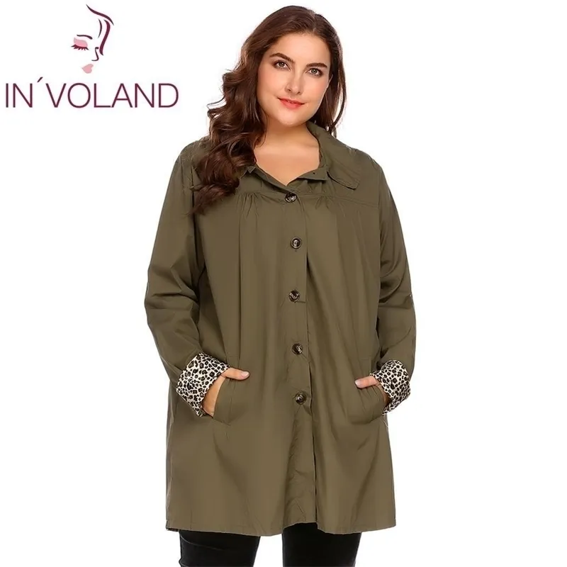 Invoand Plus Size XL5XL女性レインコートジャケット春秋フード付きウィンドブレーカー軽量レインコートアウトウェア201202