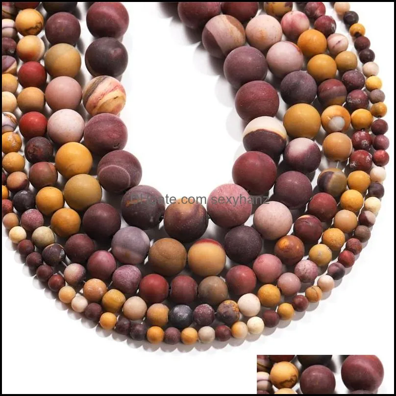 기타 느슨한 구슬 보석 무광택 Mookaite Jasper Round Beads 6mm 8mm 10mm 도매 보석 비드 15.5inchfl 스트랜드 구멍 1mm 851 Q2 드롭