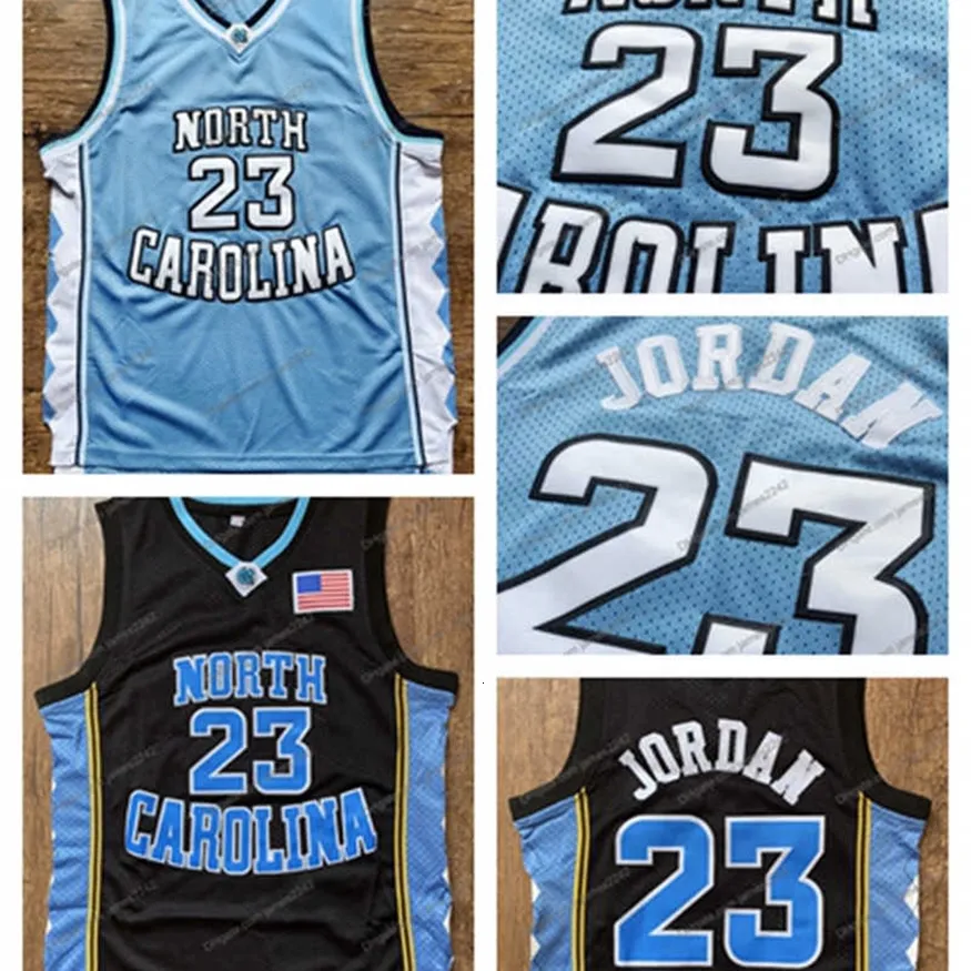 Nikivip jeugd.north carolina unc tar heels michael #23 basketbal throwback jersey dubbele gestikte hoge Quanlity polyester wit blauw zwart zwart