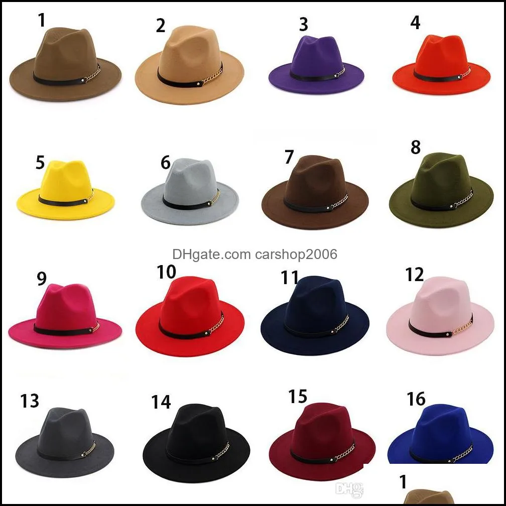 Wool Felt Fedora Panama Hat Women Lady Wool Wide Brim Casual Outdoor Jazz Cap