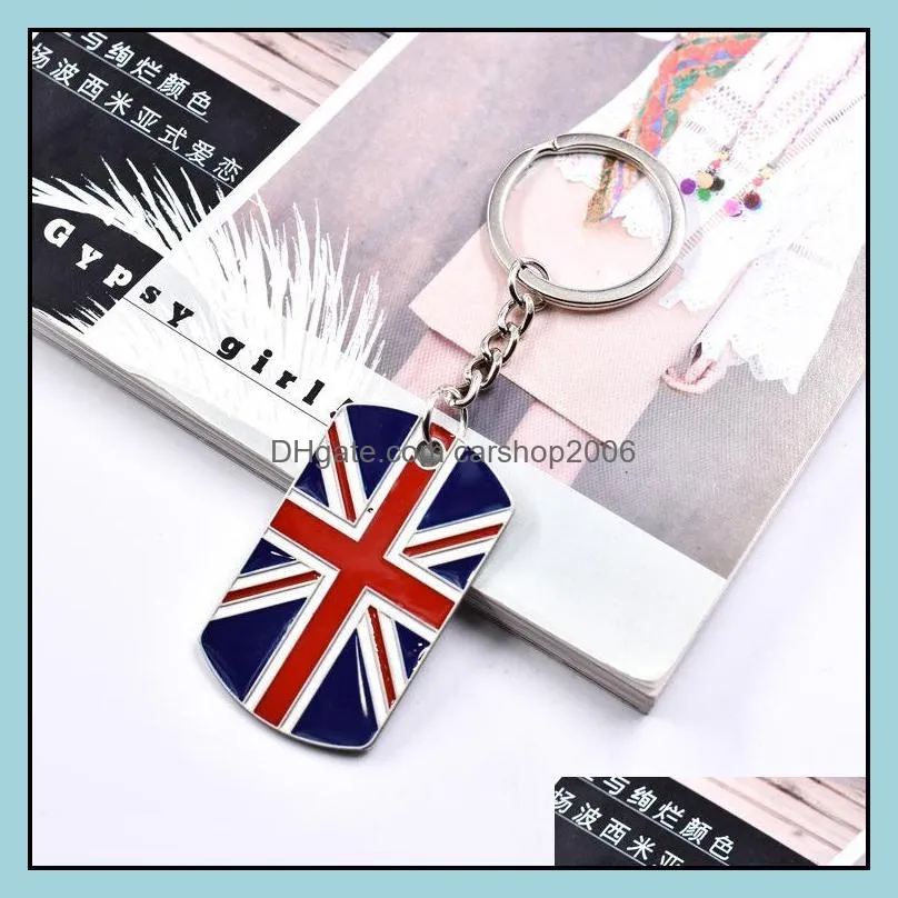 2pcs Keychain Stylish Unique Fashion Creative Union Jack Keychain Simple Keychain Country Flag American National Flag