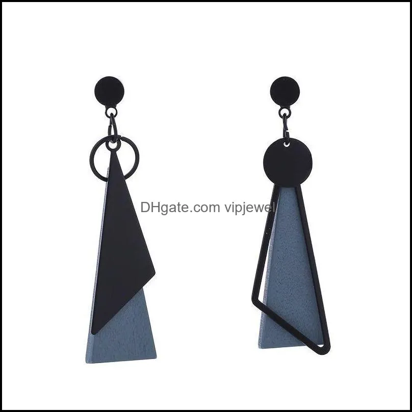 korean long statement geometric triangle tassel dangle drop earrings for women earring fashion jewelry oorbellen brincos