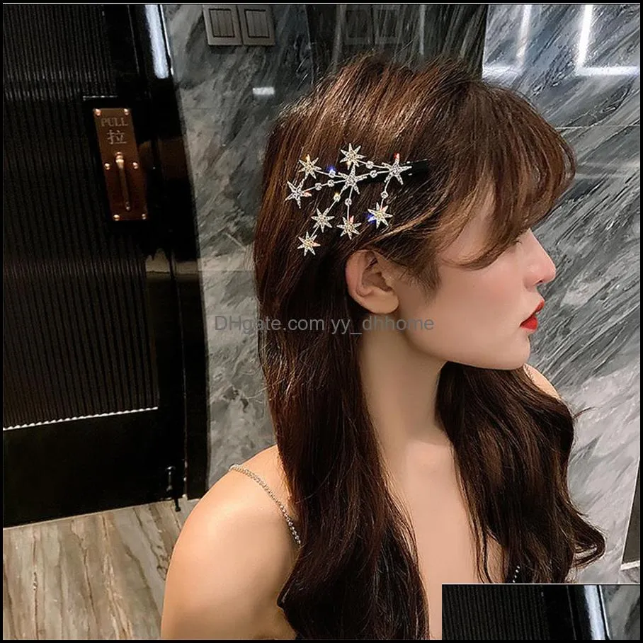 Articles de nouveauté Décor à la maison Jardin Mantianxing Épingle À Cheveux Côté Clip Strass Bec De Canard Belle Mode Net Hongsen Femmes Flash Diamant Bangs Je