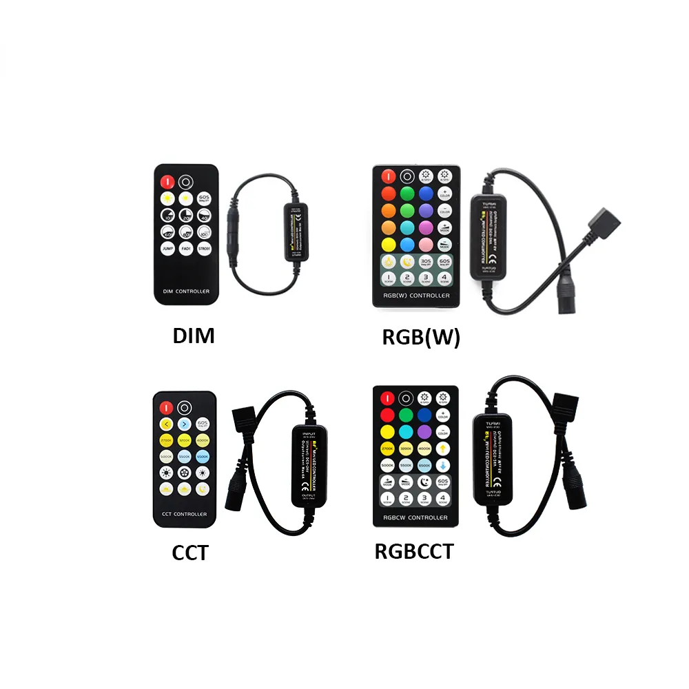 Wireless LED Strip Light Dimmer Remote Control Mini 12V RGB CCT 24V