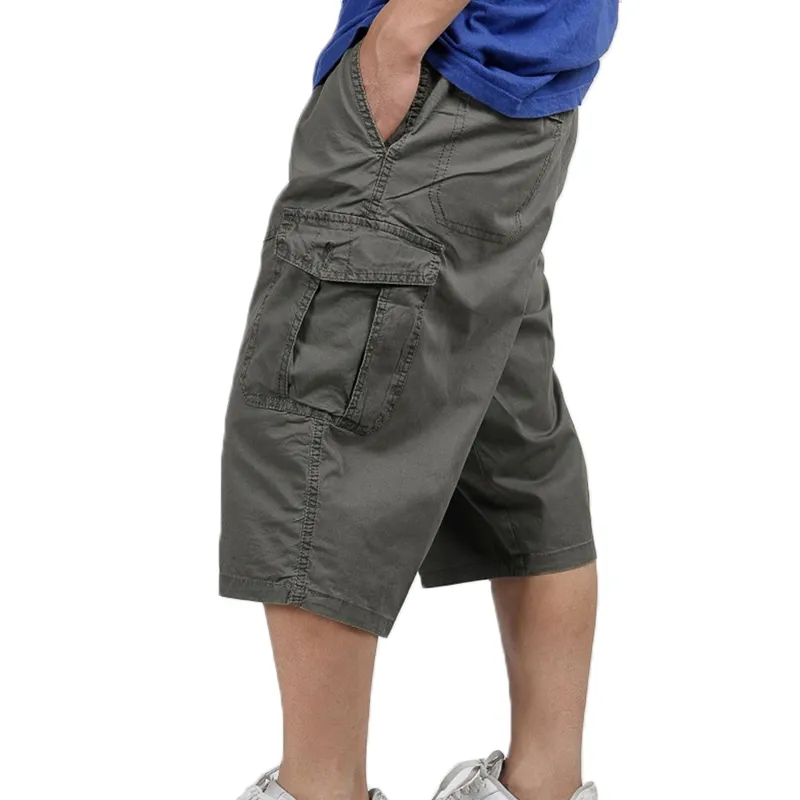 Pantaloncini da uomo Pantaloncini cargo larghi Bermuda Masculina Plus Size 5xl 6xl Casual Capris Pocket Short Mens Pantaloni sportivi in cotone Pantalones