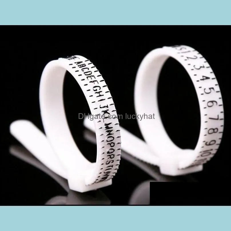 US UK Ring Sizers Ruler Britain And America White Rings Hand Size Measure Circle Finger Circumference Screening Tool 0 79cq J2