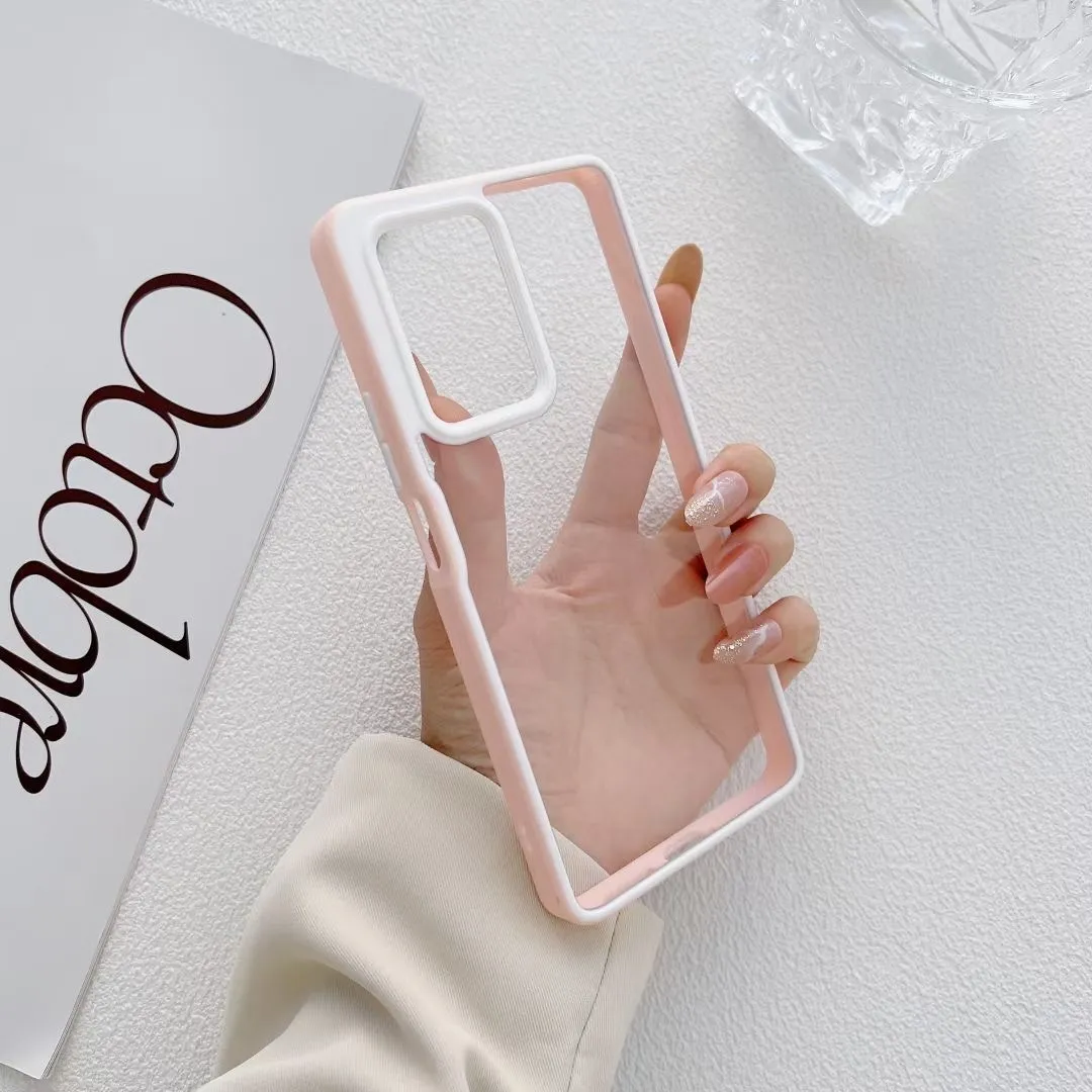 Coques de téléphone pare-chocs de cadre en TPU souple de couleur bonbon de luxe pour Xiaomi Mi 11T Pro couverture arrière rigide en acrylique transparent Redmi 10