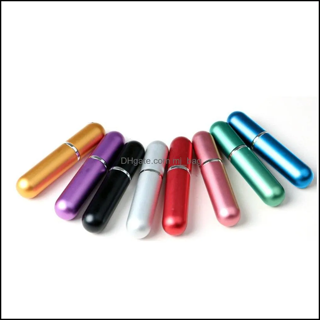 5ml refillable portable mini perfume bottle &traveler aluminum spray atomizer empty perfumery bottle 15color option pae10610