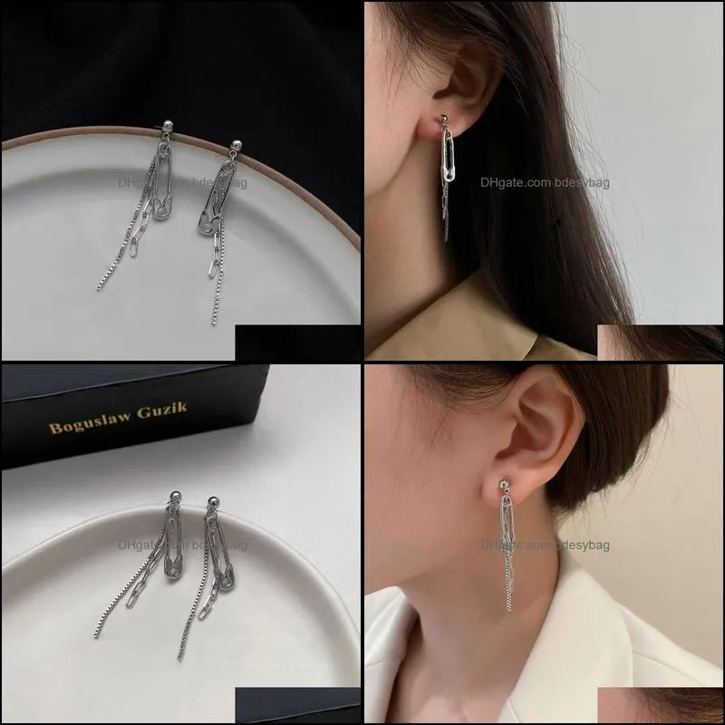 dangle & chandelier the trend of female hollow-out tassel earrings long metal paper clip eardrop contracted fashion charm pendant