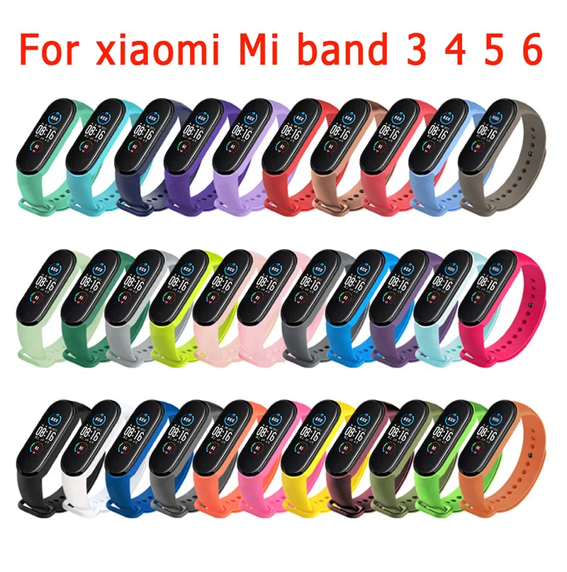 حزام مراقبة Coloful الجميل لـ Xiaomi Mi Band 6 5 4 3 Wristband Silicone Bracelet Straps Miband 3 4 Band5 Band6 Smartwatch Accessories
