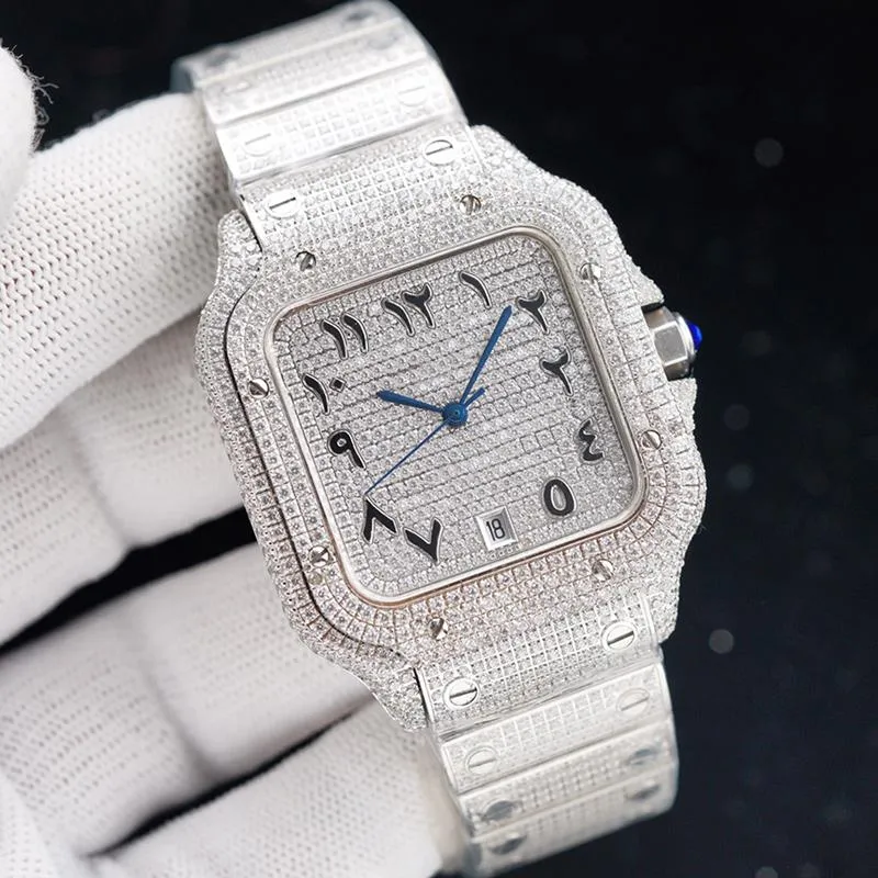 Relógio de Diamante Mecânico Automático Relógios Masculinos Pulseira À Prova D' Água Safira Negócios Relógios de Pulso Aço Inoxidável 40mm Relógio de Pulso Feminino Montre de Luxe