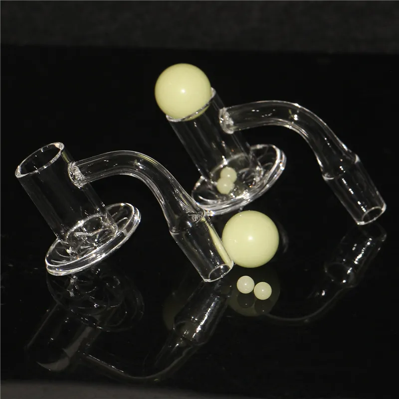 20mm 2.5mm Thick Quartz Blender Spin Banger Nail Smoking Beveled Domeless Nails for Prevent Oil Splashing Glass Water Bong
