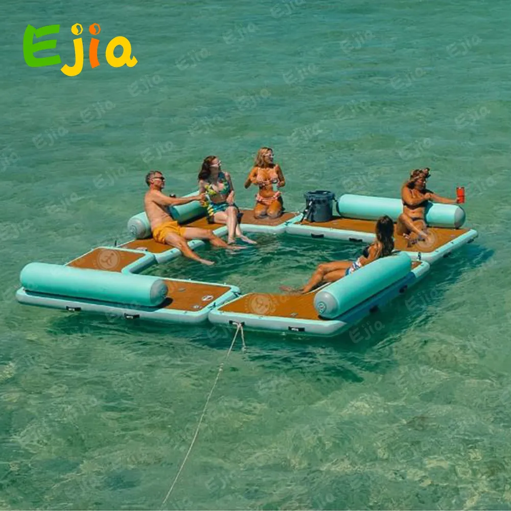 Uppblåsbar flytande brygga forsränningsplattform Jet Ski Pontoon Boat Deck Floating Soffa