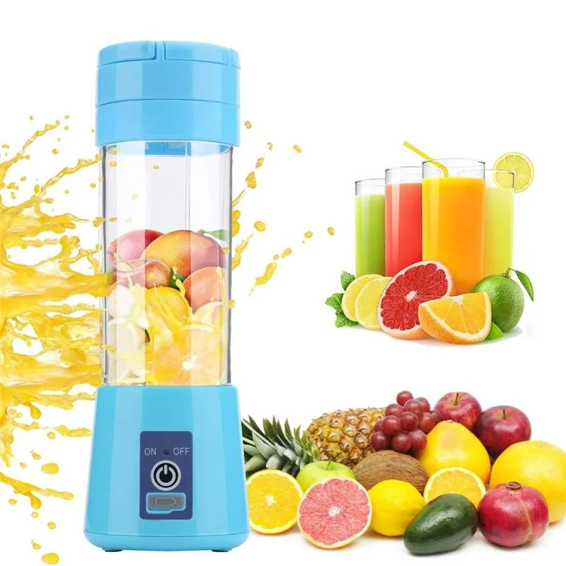 380ml 4 Blades Mini USB Rechargeable Tool Portable Electric Fruit Juicer Smoothie Maker Blender Machine Practical Festival Gifts