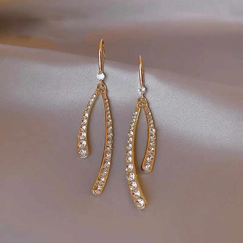 Dangle Chandelier Korea Design Massion Jewelry Simple and Smart Crystal Pendant Earrings Elegant Women's Prom Party AssocioryD