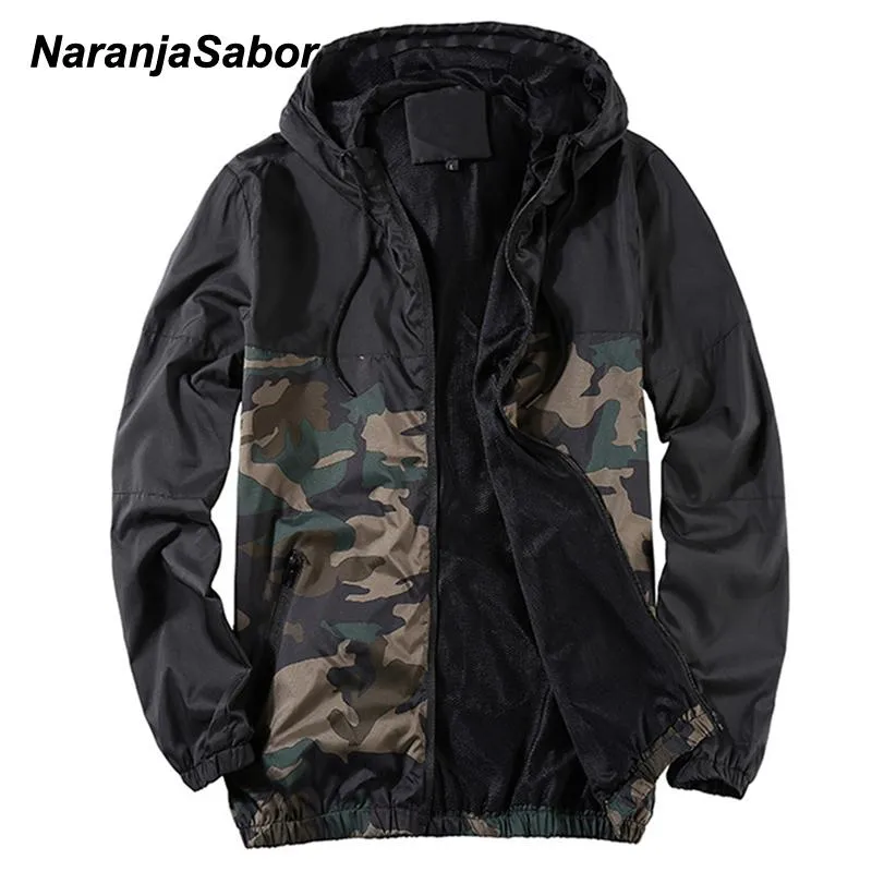 Mens Camouflage Patchwork Hooded Coat: Autumn Slim Fit Jacket Mens Camouflage Patchwork Hooded Coat: Autumn Slim Fit Jacket