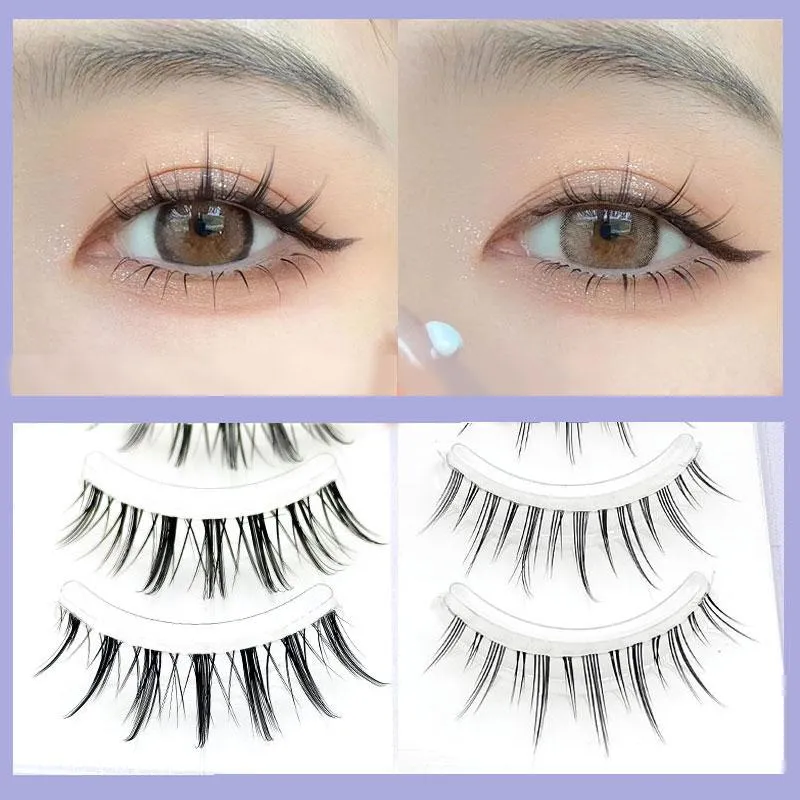 Falsche Wimpern, 3/5 Paar, Manga-Wimpern, kleiner Teufel, Anime, Cosplay, natürliche Wispy-Fee-Kreuz, koreanische japanische Wimpernverlängerung, Make-up-ToolFal