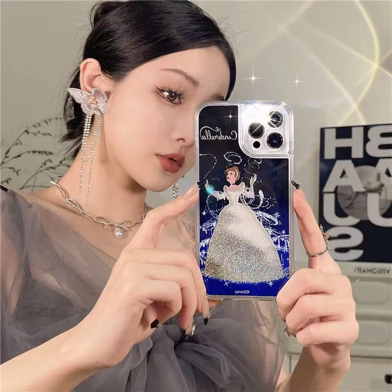Quicksand Cartoon Princess Colorphone Compans for 11 12 13 Promax XR XS Max Anti Fall Freed Net Red Style