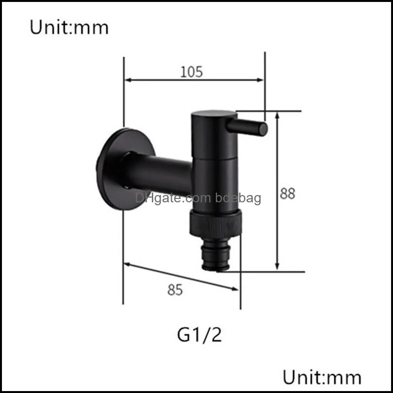 Black Oil Laundry Faucets Copper Bathroom Corner Faucet Tap Single Cold Garden Faucet Outdoor Small Mixer Tap