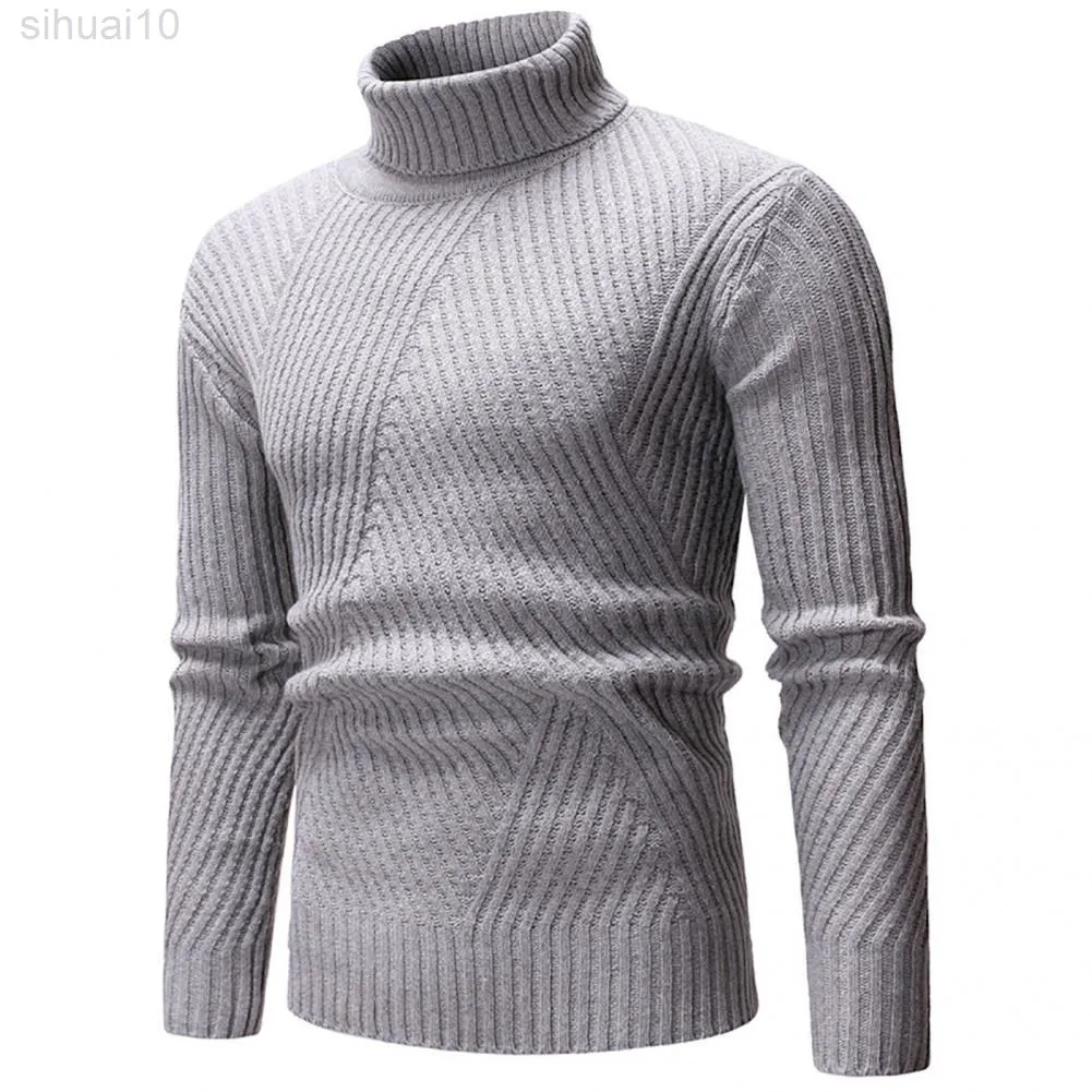 Trui trek aan ademende gebreide trui comfortabele lange mouwen trendy solide kleur mannen trui trui sweaters l220801