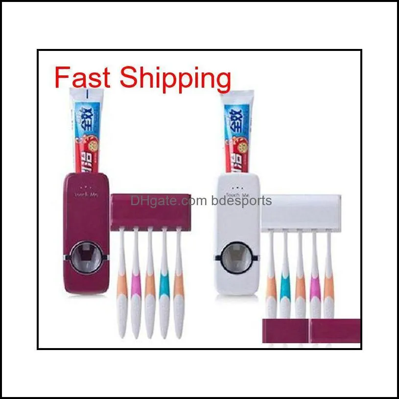 1pc Creative Matic Toothpaste Dispenser Tooth Brush Holder Set Toothbrush Family Set qylMtL hairclippersshop