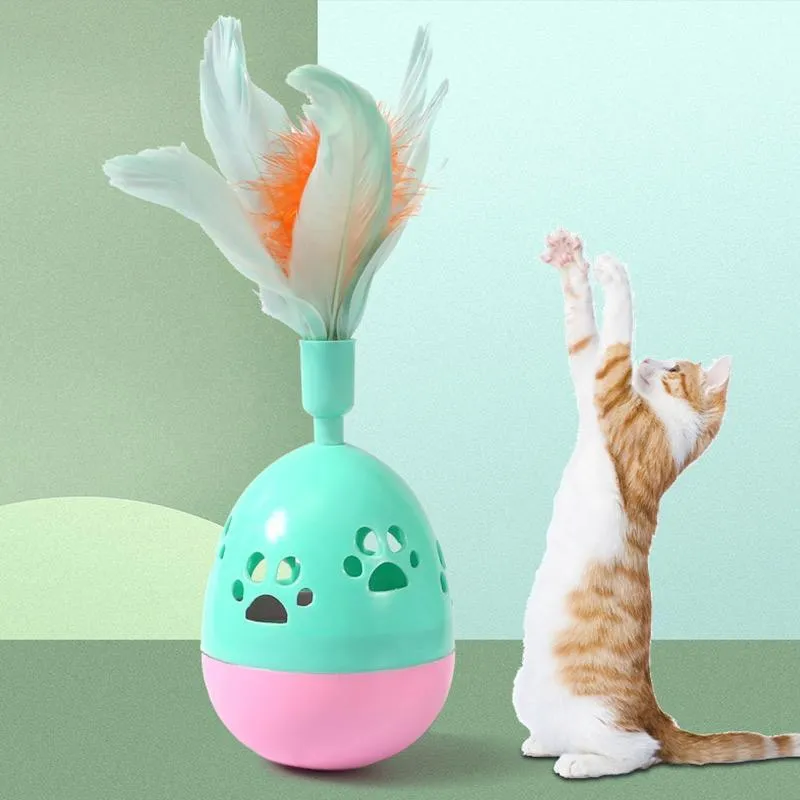 Cat Toys Toy Tumbler Feather Ball Pet Supplies Kitten Interactive Training Home Funny Play Pets Accessoriescat
