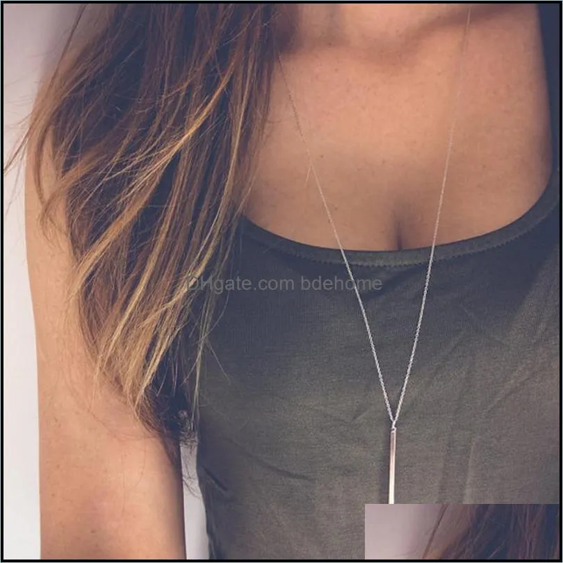 simple fashionable simple and exquisite lasso vertical bar necklace