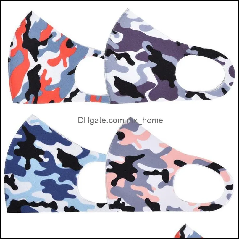 Camouflage Face Mask Washable Adult designer Dust PM2.5 Respirator Reusable Silk Cotton Masks Boutique Retail Packaging