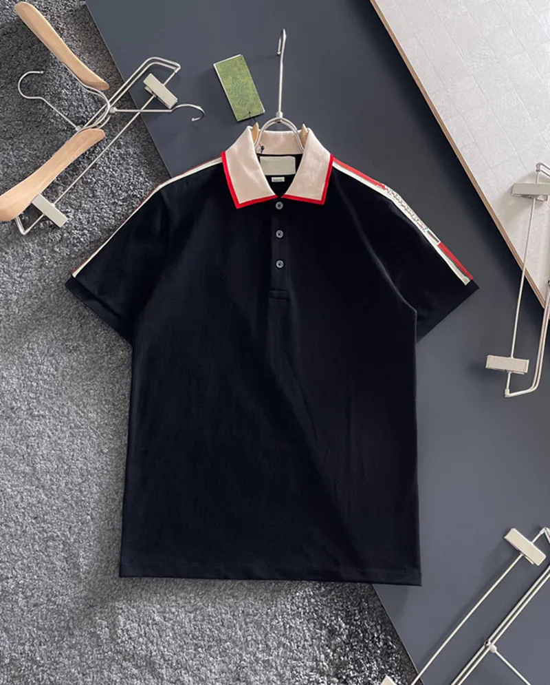 22SSメンズTシャツデザイナー早春短袖のストライプコットンデザインポロファッションショートスリーブ夏の通気性