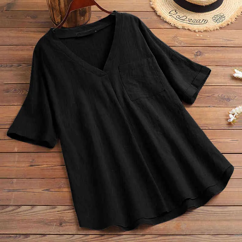 Vrouwen westerse etnische stijl shirt patroon bedrukt v nek westerse stijl korte mouw geprinte tuniek vaste top casual katoen blusas l220705