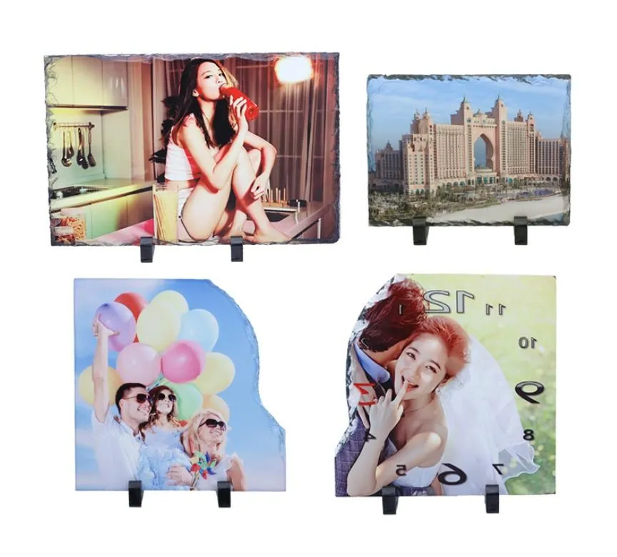 Creative decoration Sublimation Slates tiles rock painting DIY thermal transfer photo frame Heat sublimated lithograph natural Arts and crafts