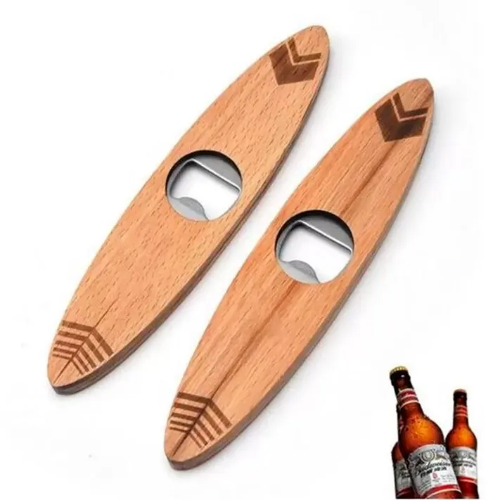 Yaratıcı Ahşap Tapı Şişe Açıcılar Bar Blade Bira Şişesi Açıcı Vintage Ahşap Tutamak Paslanmaz Çelik Barmen Şişe Açıcı B0503