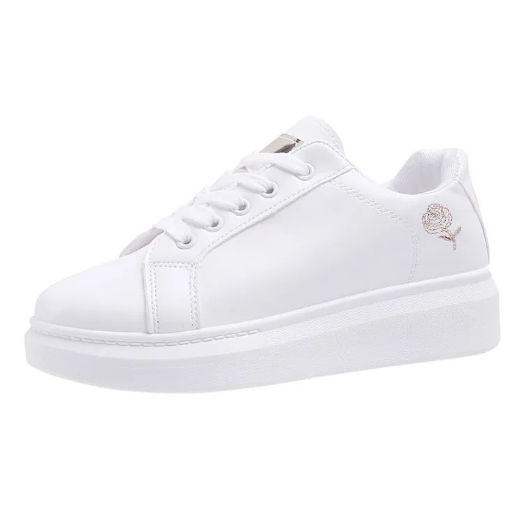 Zapatillas blancas con flores bordadas clearance