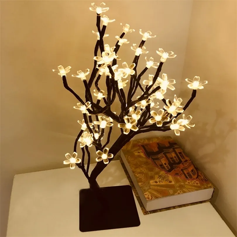 New 24/36/48 leds Cherry Blossom decorative Tree lights Cherry Blossom Desk Top Lamp for Home Festival Party Wedding Christmas 201006