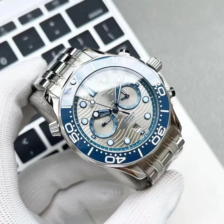 Orologio meccanico automatico da uomo Omega, quadrante completamente da 44 mm, alimentato dal movimento di alta qualità 8215, orologio casual resistente alle acque profonde.