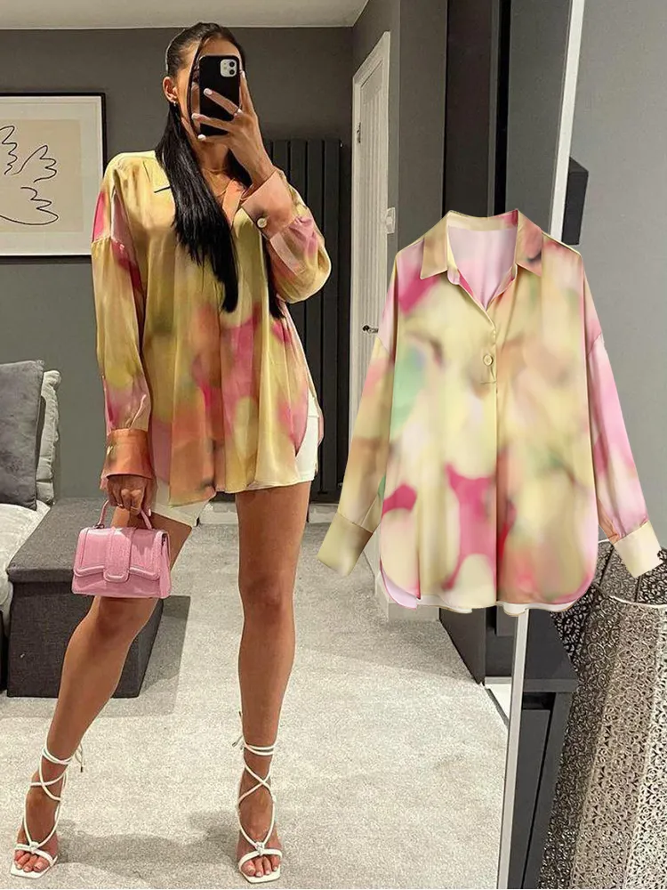 Vintage Zebra Print Satin cut blouse for Women - Long Sleeve