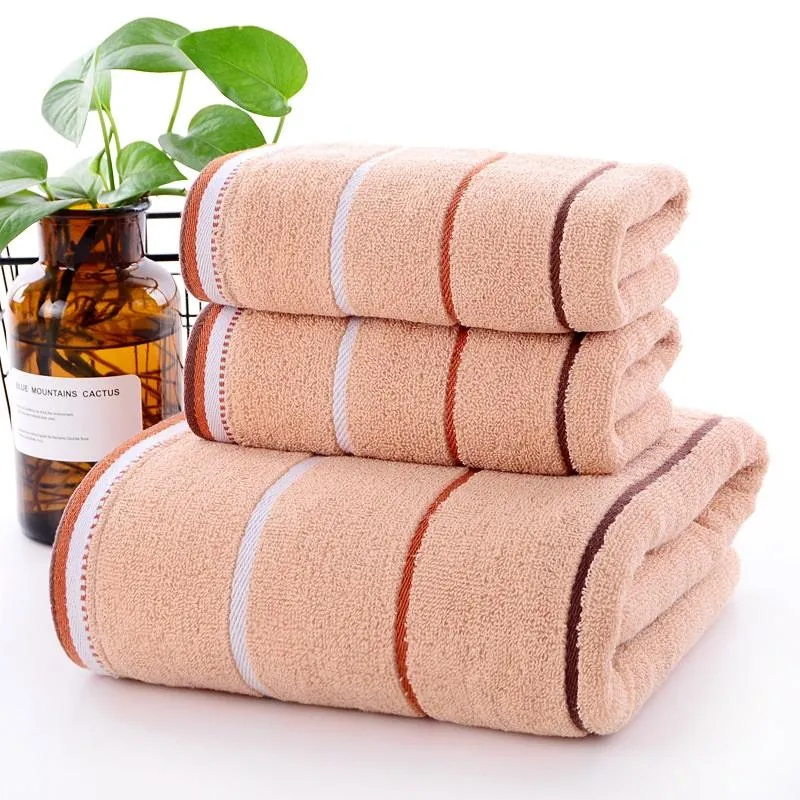 Towel Cotton Three-segment Stripe Bath Set Gift Absorbent Face Pack 100 Hand For Kids Men Women AdultsTowel