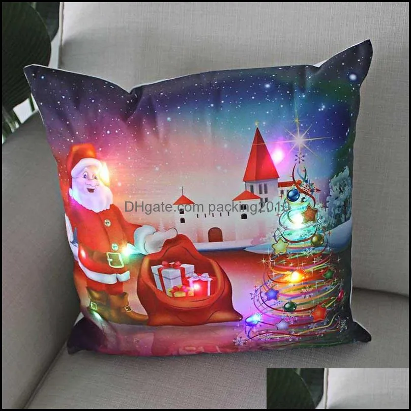 creative led lighting cushion cover pillows case christmas pillow cover home sofa pillowcase living room decoration