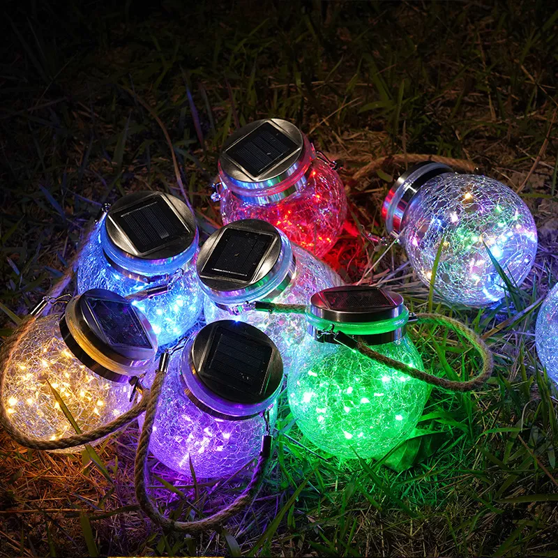 Nowe Solar Light LED Garden Garden Armements Balkon Dekoracja Wisiorek Żarówka Zewnętrzna Wodoodporna Awaryjna Światła Elektryczne Camping Piesze wycieczki Oświetlenie