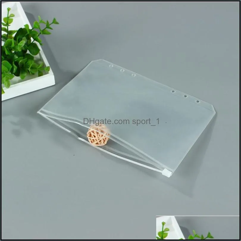 Waterproof File Folder A5/A6/A7 PVC Zip Bag Transparent Envelope Pouch Frosted Zipper Pocket Portable Storage Bags