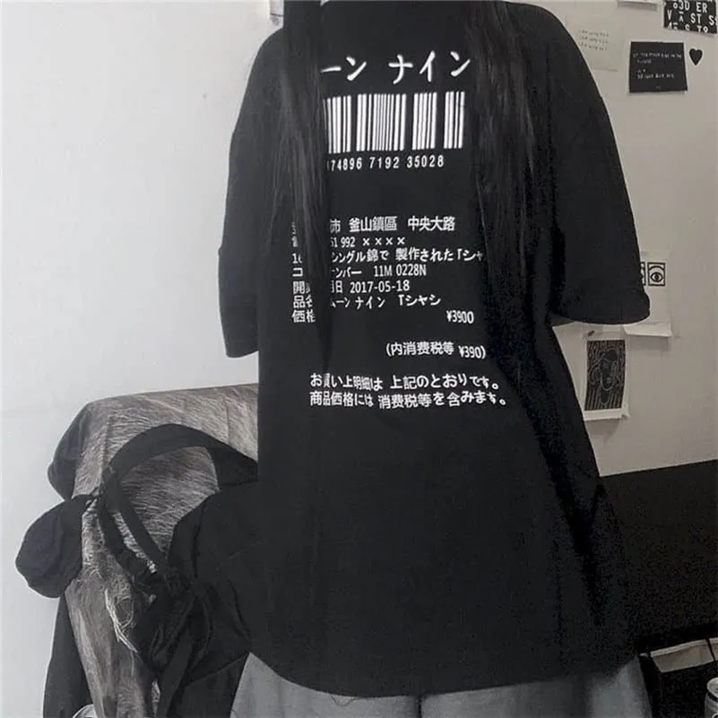 Maglietta corta Donna Maglietta Farfalla T-shirt a maniche corte Studenti Coreano Bf Windclothes Trend Punk Goth Abbigliamento Y2k Top 220321