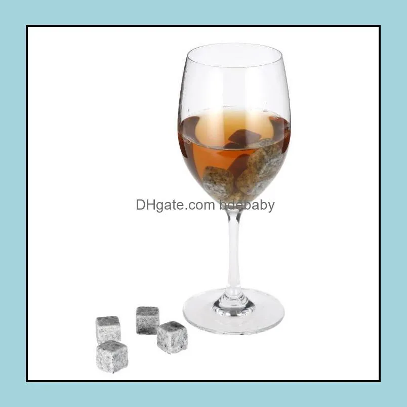natural whiskey stones sipping ice cube stone whisky rock cooler christmas wedding party bar drinking accessories 6pcs/set sn1344