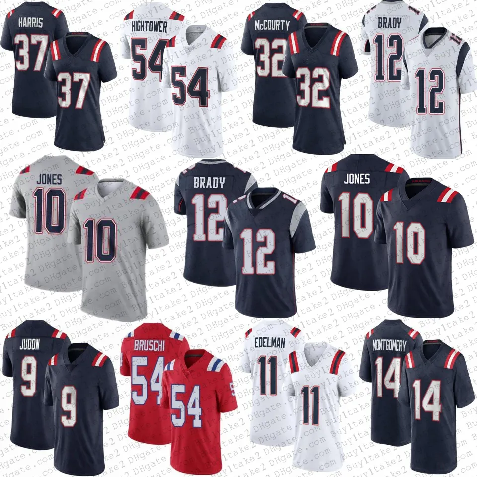 Jersey England''patriots''10 Jones 12 Tom Brady New Julian Edelman Custom Devante Parker Hightower Matthew Judon David Andrews Rand